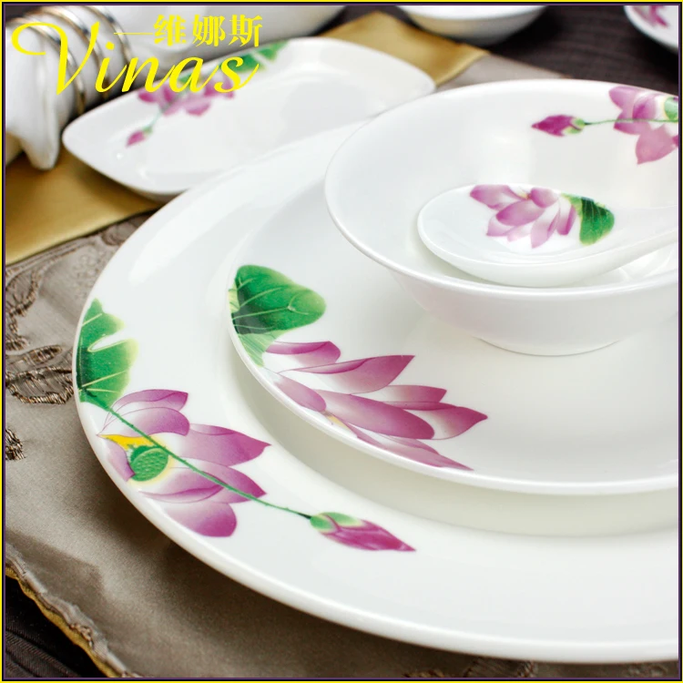 Европейский стиль керамический набор посуды Золотая инкрустация фарфоровая