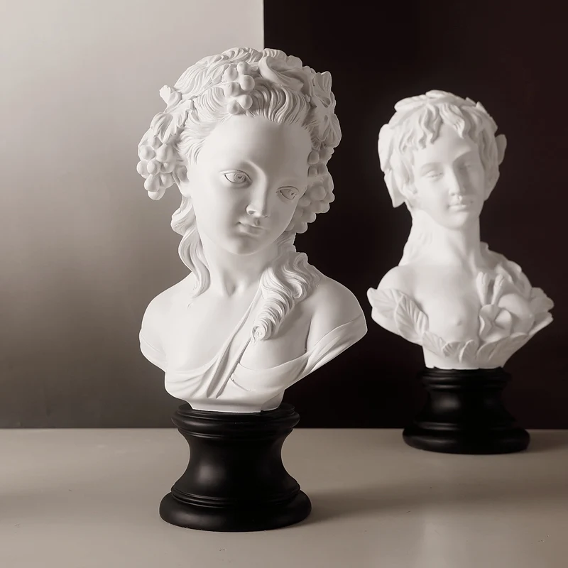 

Скандинавский пластырь для девочек, портретная скульптура, орнамент из смолы, Декор для дома, гостиной, стола, поделки, фигурки для отеля, оф...