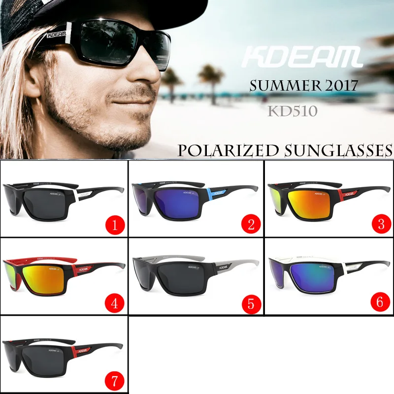 

KDEAM Classic Fashion Men Polarized Sunglasses 100%UV Rectangular Frame Outdoor Anti-Glare Sun Glasses for Driving Zonnebril