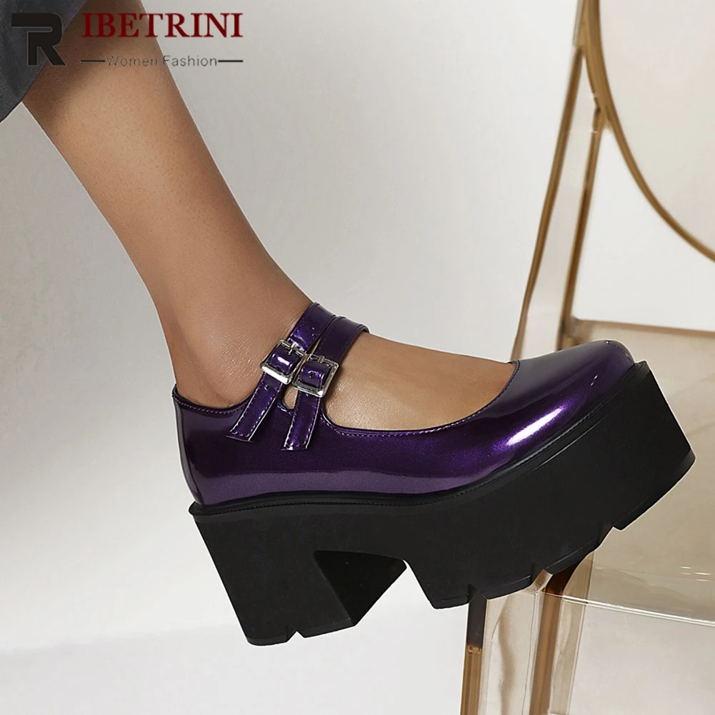 

Туфли-лодочки женские, на платформе, с двойным ремешком, осень 2021