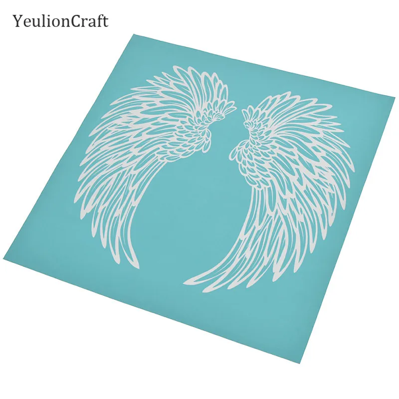 Chzimade 2 шт./лот Крылья Ангела цветы трафареты шелкография для подушки футболка