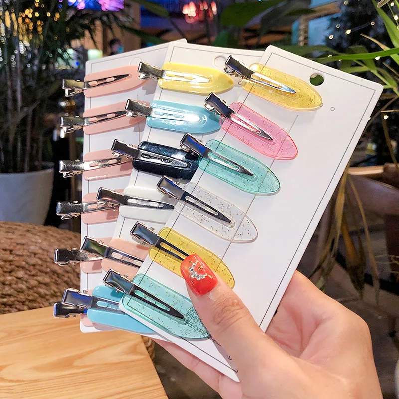

10/20 Pcs/Box New Women Girls Colorful Acrylic No Trace Ornament Hair Clips Lady Lovely Hairpins Female Fashion Hair Accessories