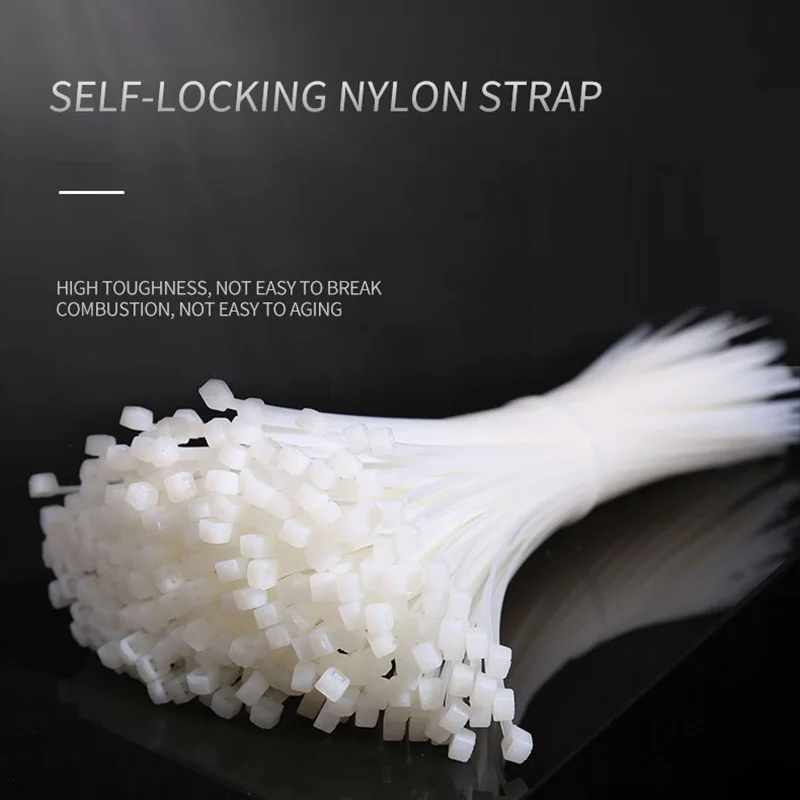 100 шт. самоблокирующиеся Нейлоновые кабельные застежки стяжки для кабелей