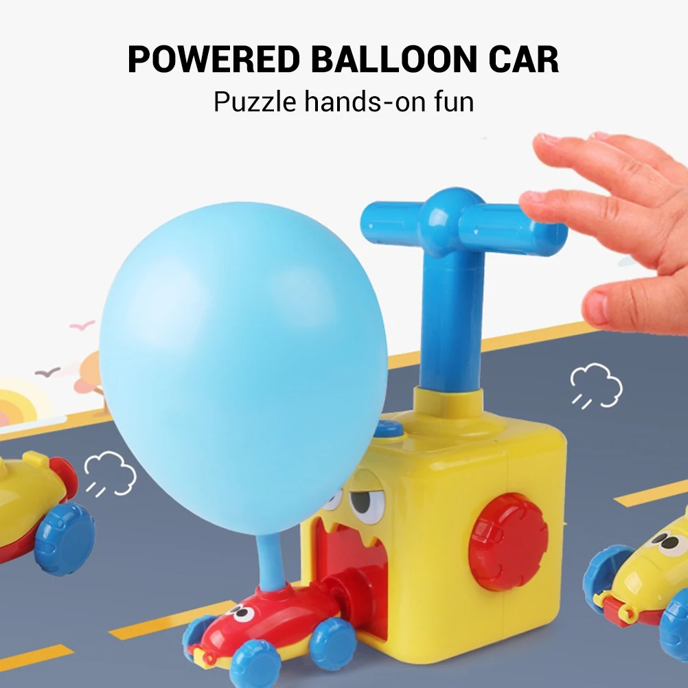 

Hot Toy 2in1 Educational Science Power Balloon Car Montessori Toys Experiment Inertial Launch Tower Cars Toys for Children Gift