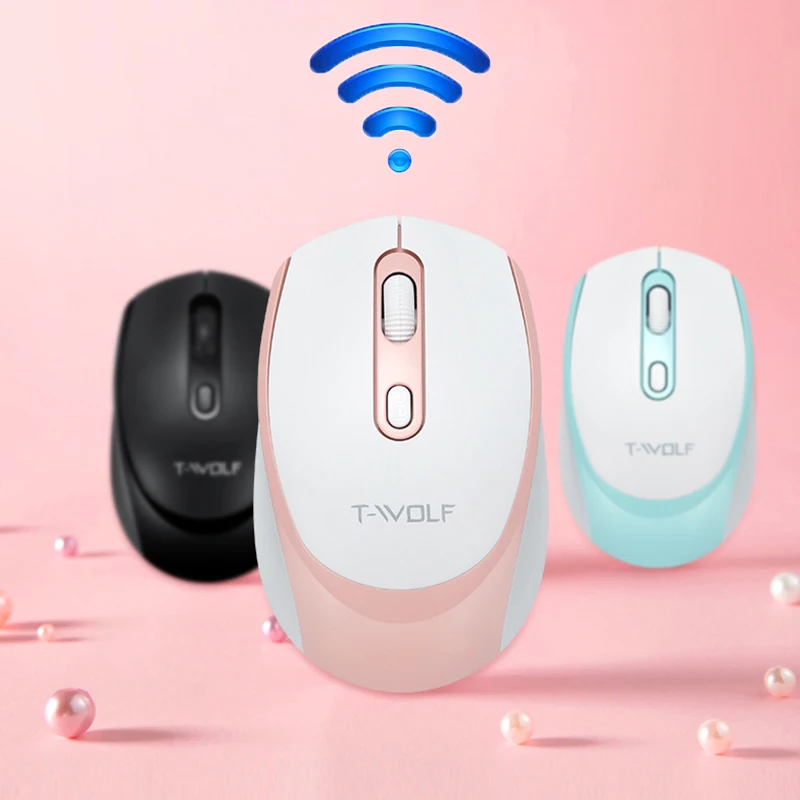 

2.4G Wireless Mouse PC Desktop Notebook Computer Laptop Girl Mause Pink For Home Office Business Mice Gaming With USB Receiver