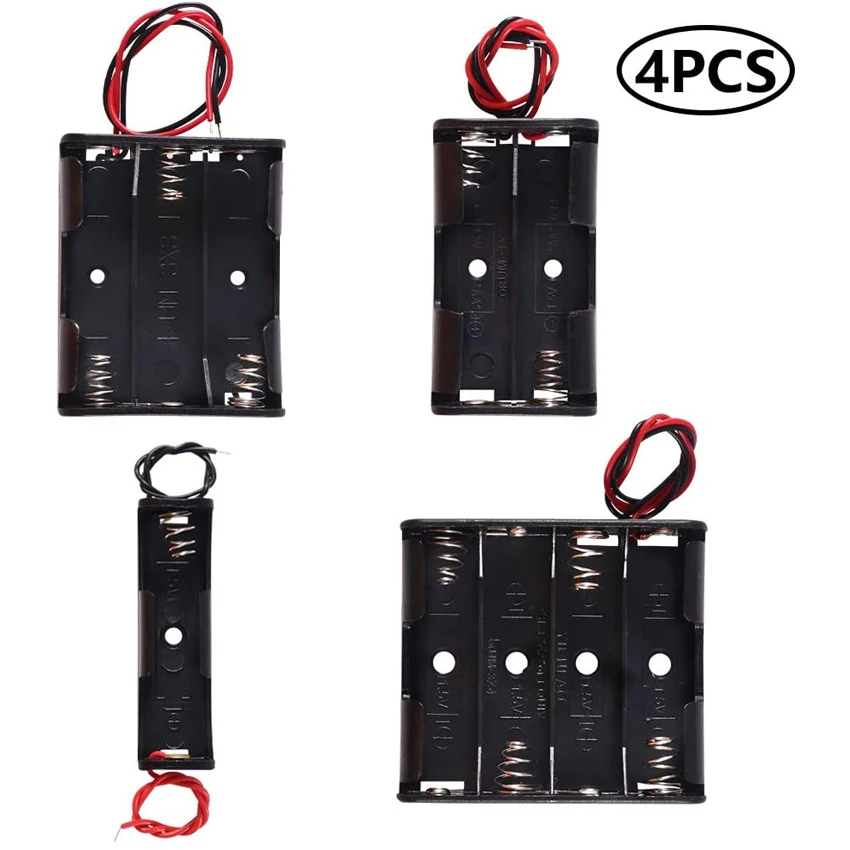 Корпус держатель для батарей аа С подводящего провода Комплект 4 шт. 1 5 V DIY Срок