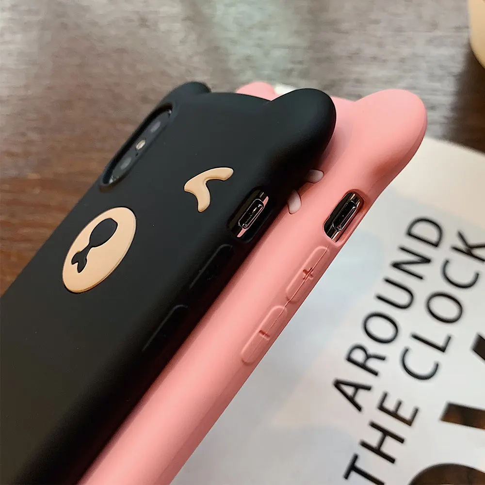 KISSCASE милый медведь силиконовый чехол для iPhone X XR XS MAX ремешок ТПУ ударопрочный 7 8 6