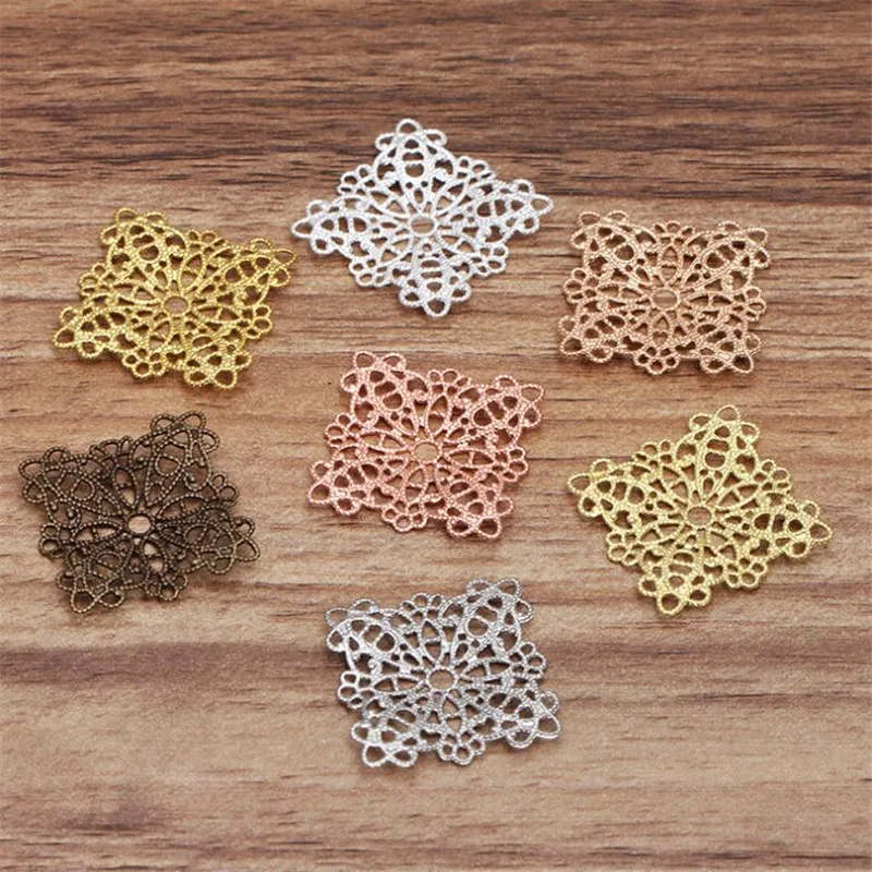 20 штук 21 мм Медь филигранные цветочные обертки разъемы цветок подвески для DIY