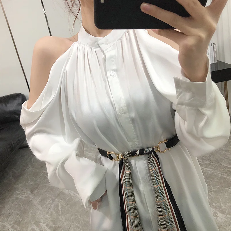 

Sexy Dress Korean Off-Shoulder Long-Sleeved Skirt Dress Women Autumn Short One-piece Clothing Ladies Wedding Evening Party Dress