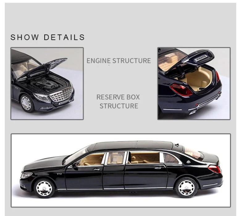Литые под давлением модели автомобилей 1:32 Масштаб Maybach S650 сплав модели автомобилей моделирование Расширенная Серия Модель автомобиля детская игрушка украшение автомобиля