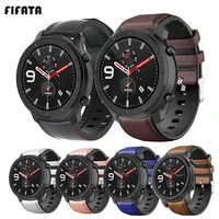 fifata leather bracelet for amazfit gtr 47mm 42mm watch band straps for xiaomi huami gtr 2 stratos2 2s 3 smart watch wrist strap