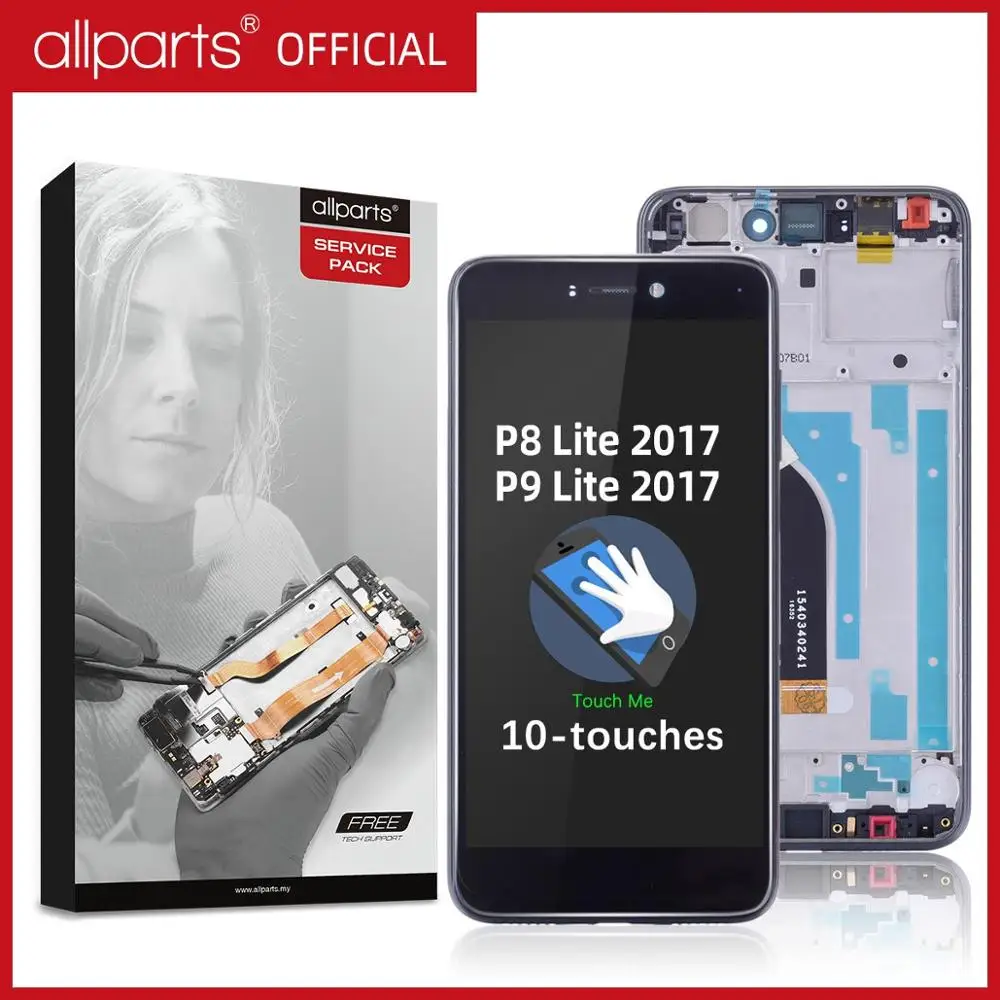 Дисплей для HUAWEI P8 Lite 2017 LCD в сборе с тачскрином на рамке Оригинал 5.2'' черный