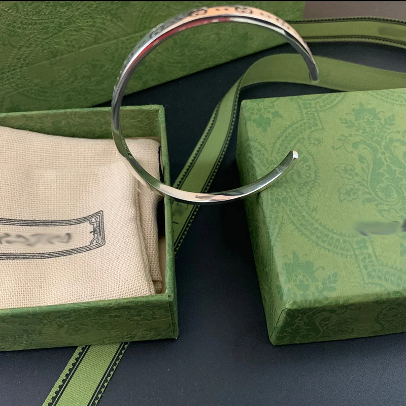 

Ag925sterling Silver Elf G Couples The Bracelet Luxury Brand Exquisite Fashion 1:1 Retro Charm Monaco Jewelry Tide Brand Gift