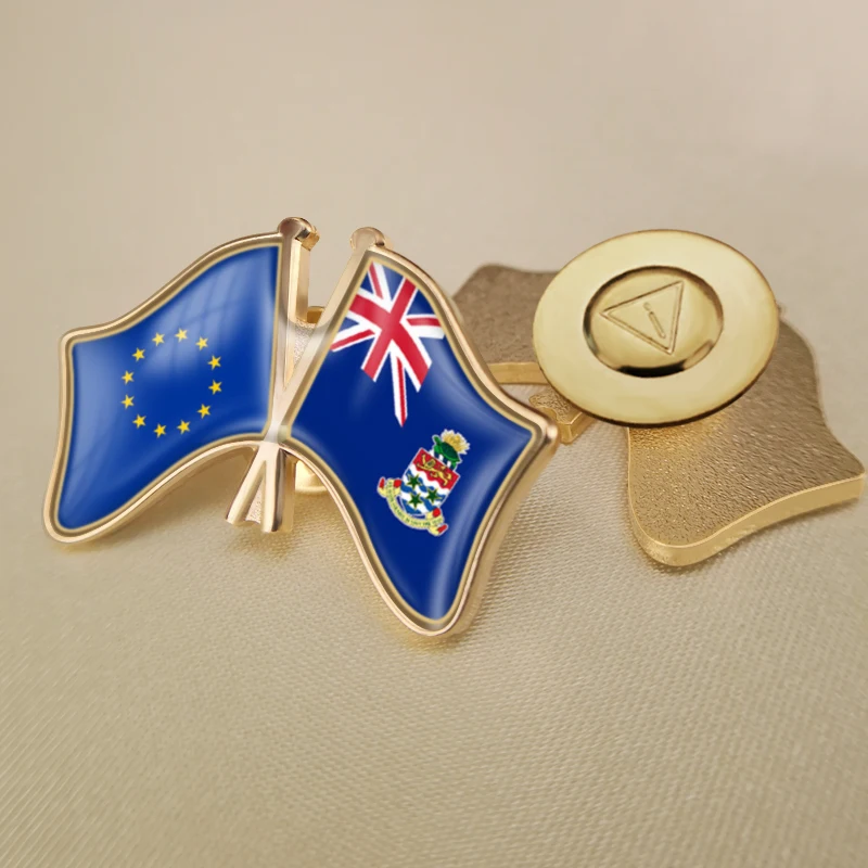 Европейский союз и Кайманы острова перекрестные двойные фотообои брошь |