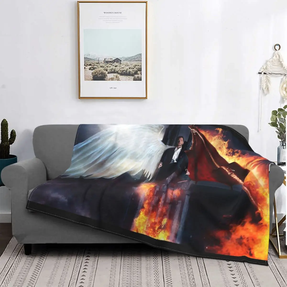 

Lucifer - Hellish Throne Blanket Bedspread Bed Plaid Blankets Beach Cover Plaid Blankets Picknick Blanket