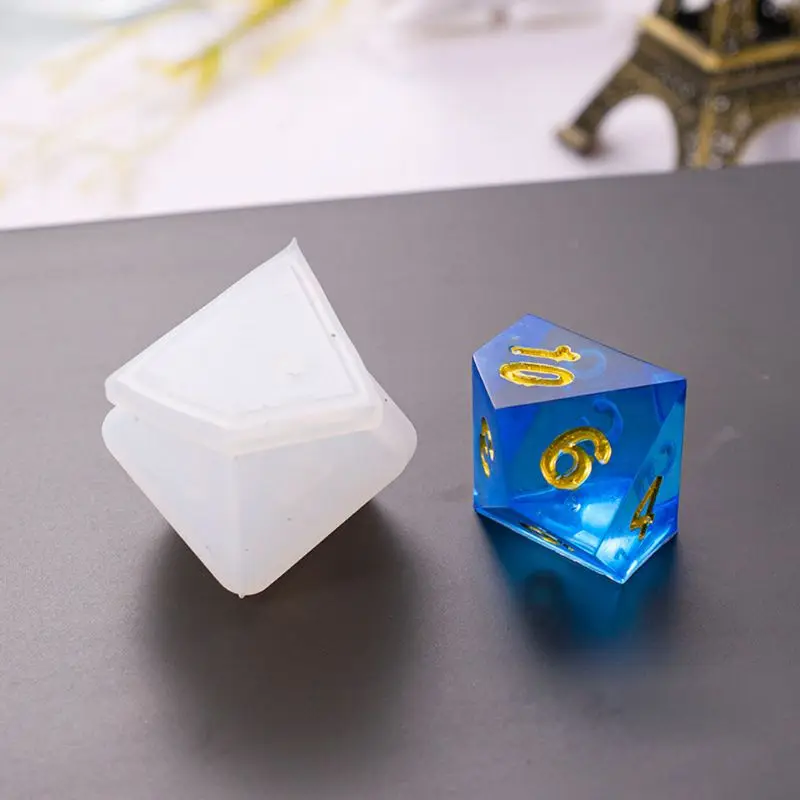 

7 Shapes Dice Fillet Square Triangle Dice Mold Crystal Epoxy Resin Mold Kit Dice Digital Game Silicone Mould Art Craft