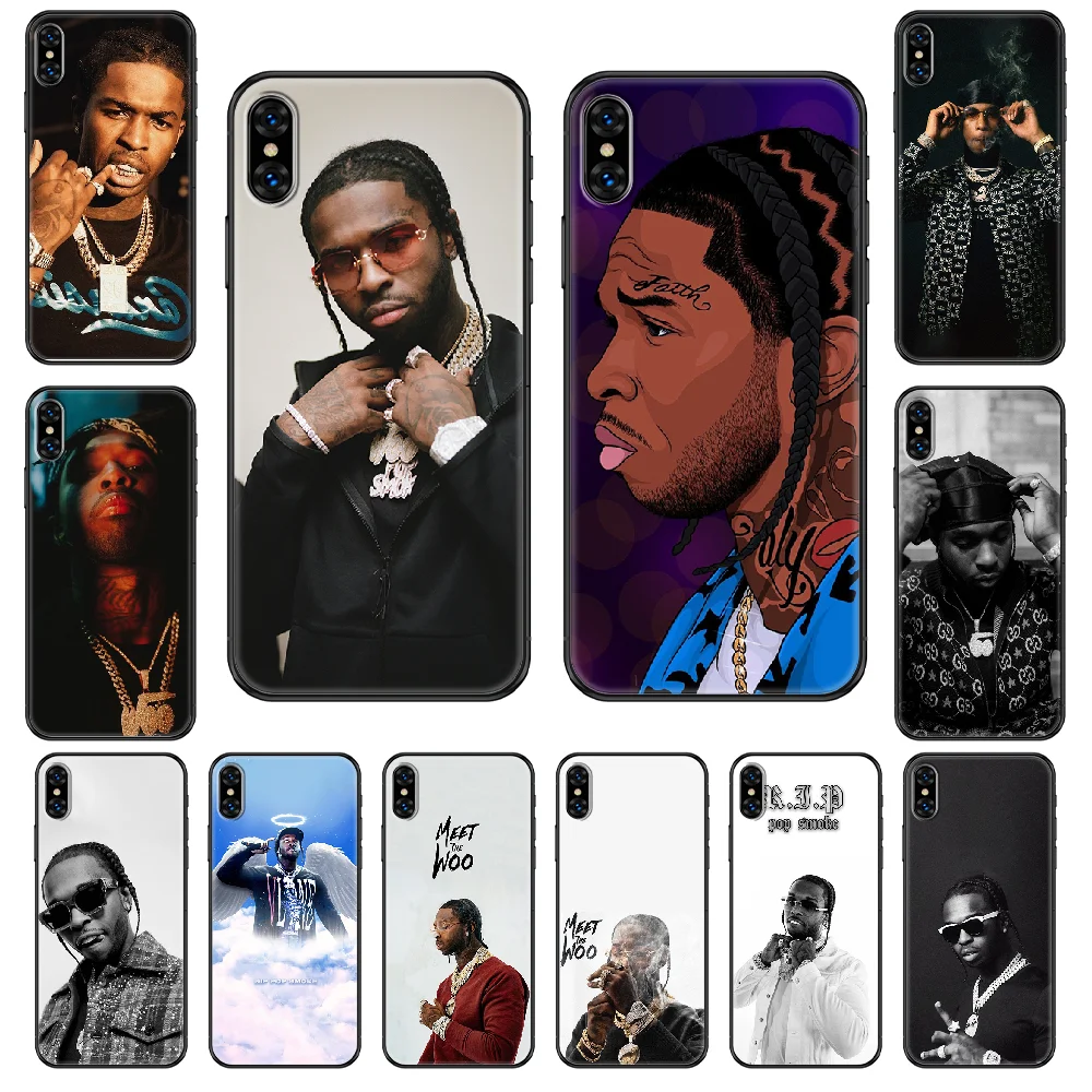 Чехол для телефона Rapper Pop Smoke Для iphone 4 4s 5 5S SE 5C 6 6S 7 8 plus X XS XR 11 PRO MAX 2020 черный 3D задний