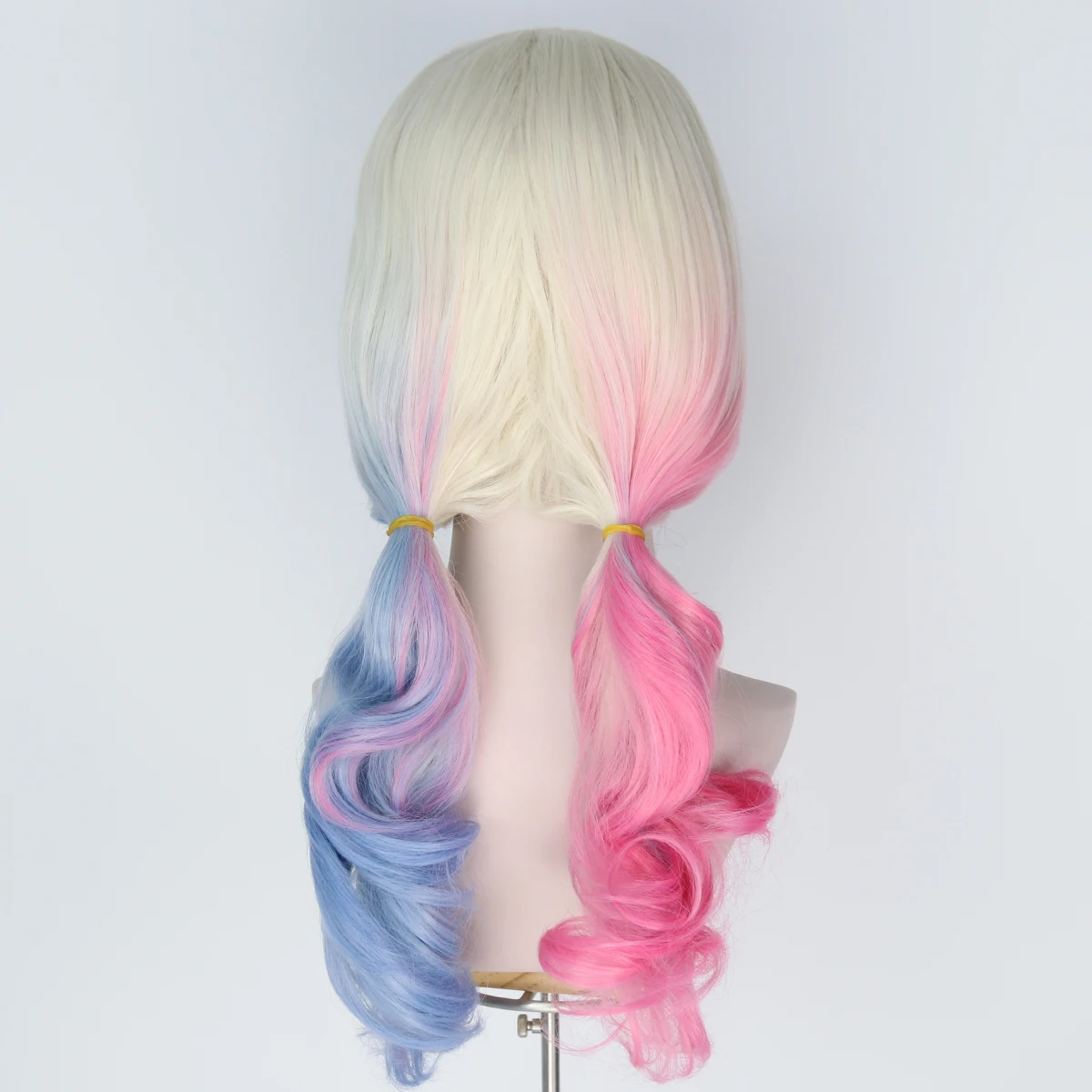 Длинные кудрявые розовые синие волосы Харли Квинн окрашенные цветные парики для