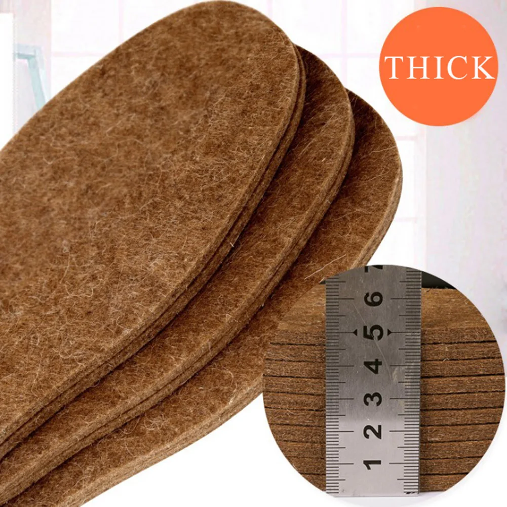 Зимние ватные стельки 1 пара шерстяные фетровые толстые теплые Дышащие зимние