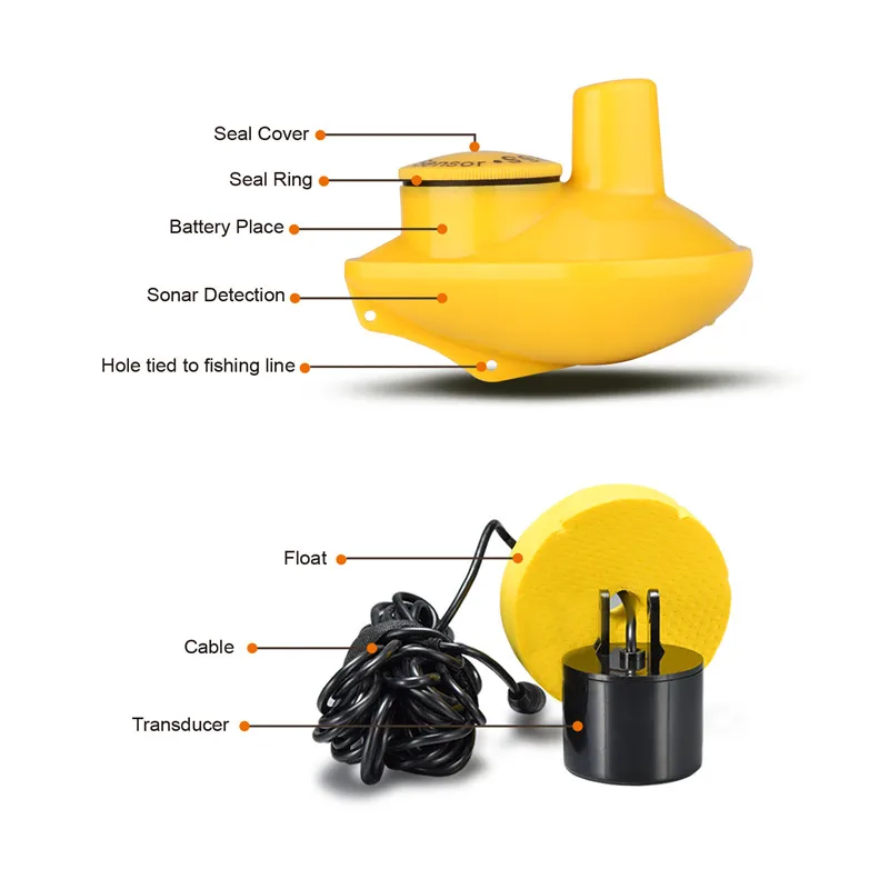 LUCKY FF718LiC depth Fishfinder Transducer 2-in-1 Wired & Wireless Sensor Portable Waterproof echo sounder | Спорт и развлечения