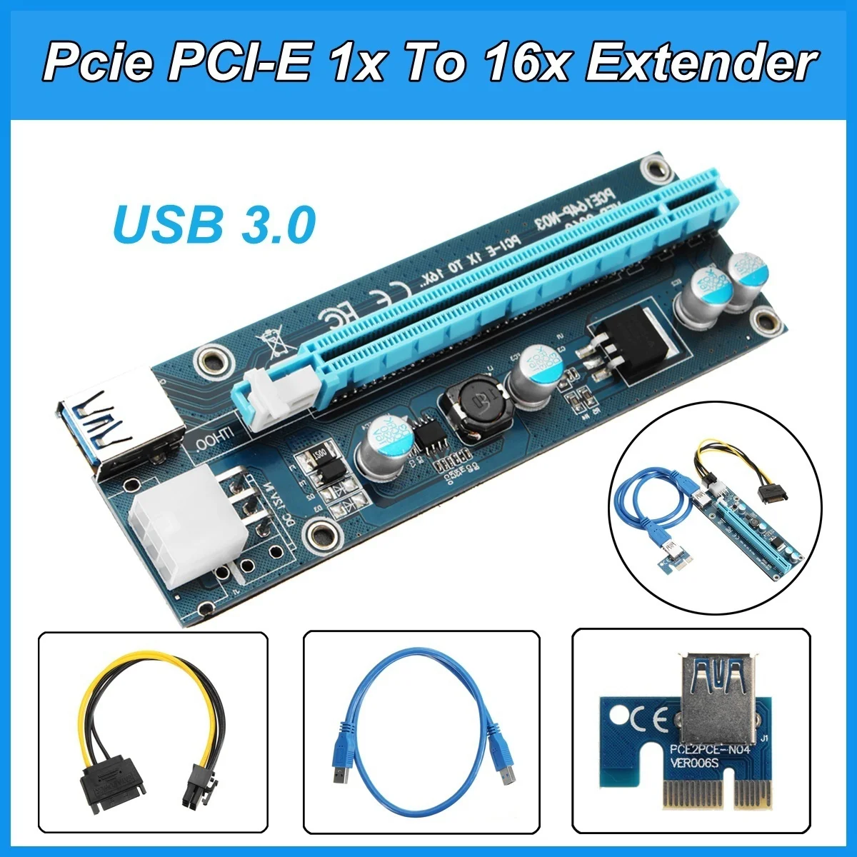 VER008S VER009S 006C PCI-E PCI 1x 16x карта майнинга Экспресс Райзера 4 емкости 60 см графическая