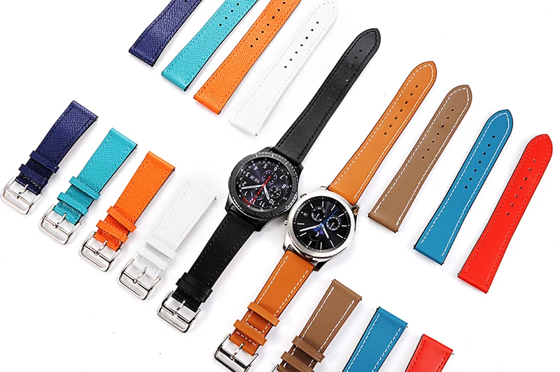 FOHUAS ремешок из натуральной кожи для samsung gear S3 Frontier силиконовый ремешок для часов для samsung gear S3 классический браслет 22