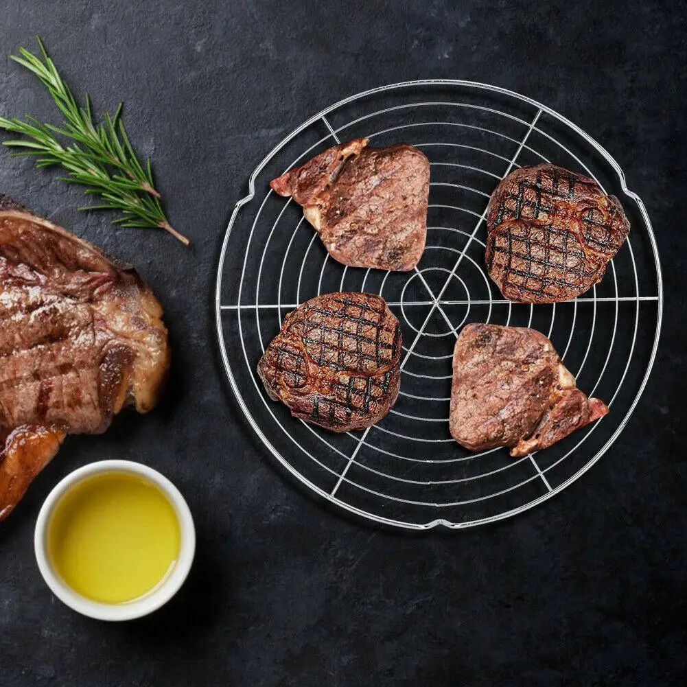 

Multipurpose Bake Wire Rack Round Metal Wire Vaporizing Bbq Bbq Carbon Cooking Grill Net Grill Pan Cooling Accessories U6U0