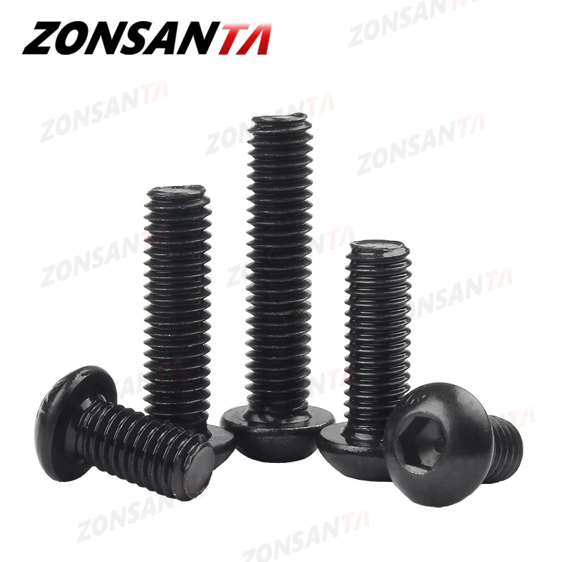 ZONSANTA M2 M2.5 M3 M4 M5 M6 класс 10 9 круглые винты из углеродистой стали с шестигранной