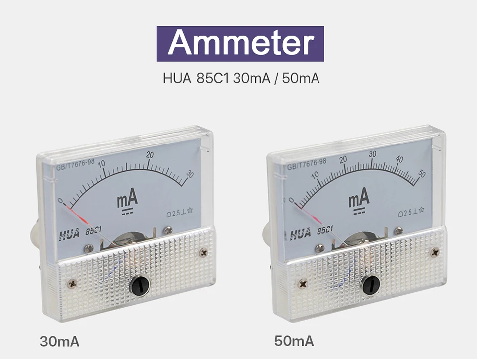 Дракон алмаз 30mA50mA Амперметр Хуа 85C1 DC 0-30mA 0-50mA аналоговая AMP Панель измеритель тока для CO2 лазерный станок для гравировки и резки