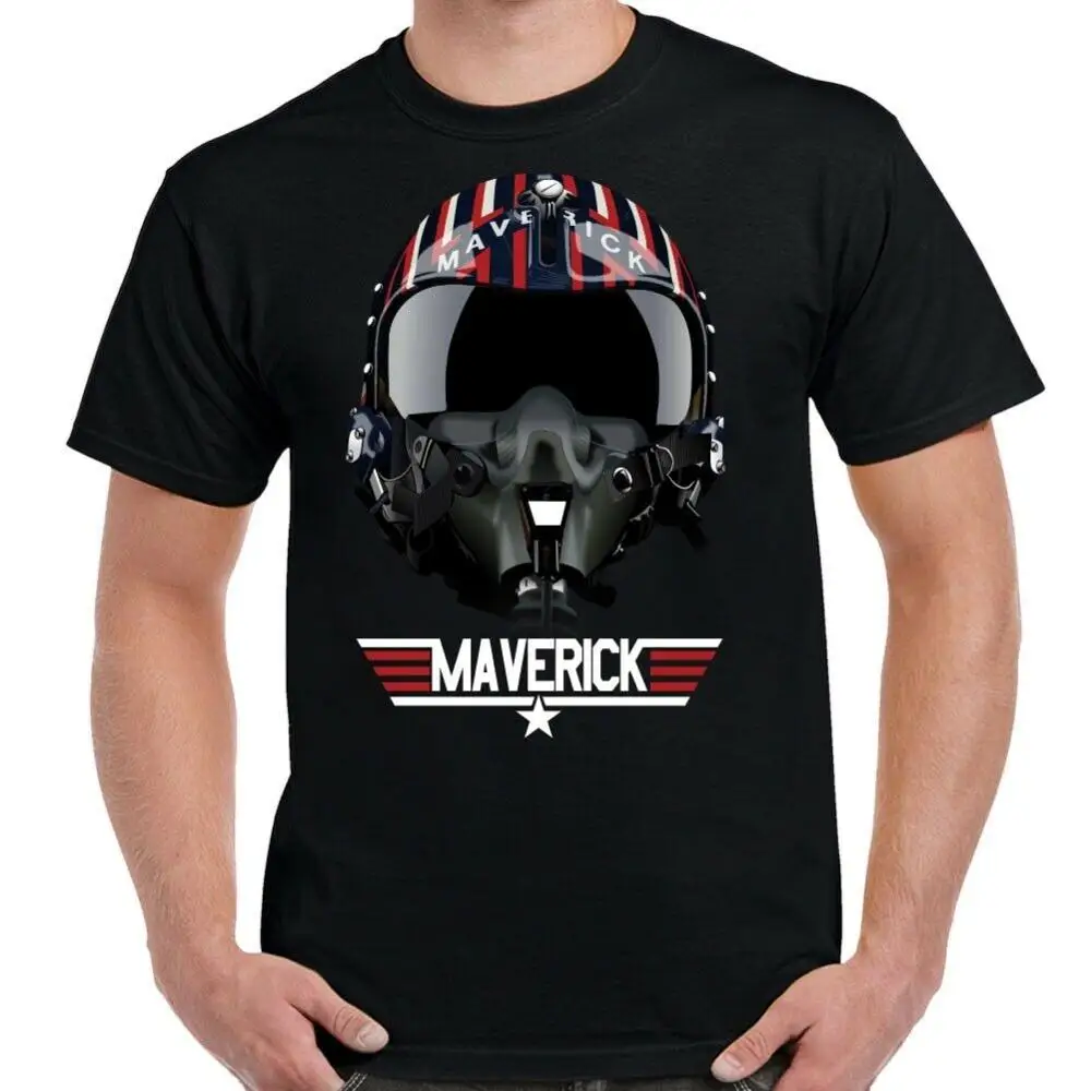 Футболка мужская с надписью на шлеме Gun Maverick'S модная брендовая одежда