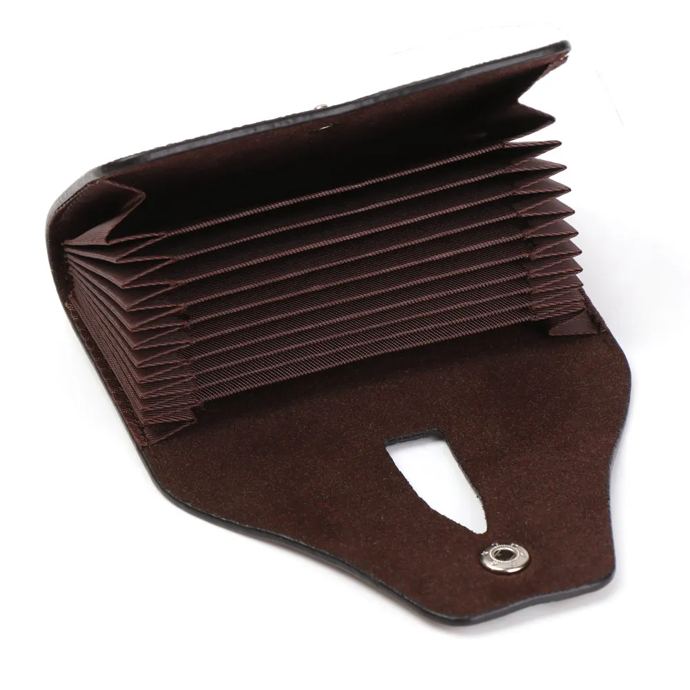 Женская 10 отделений для карт монет карманная сумка хранения мужской кожаный