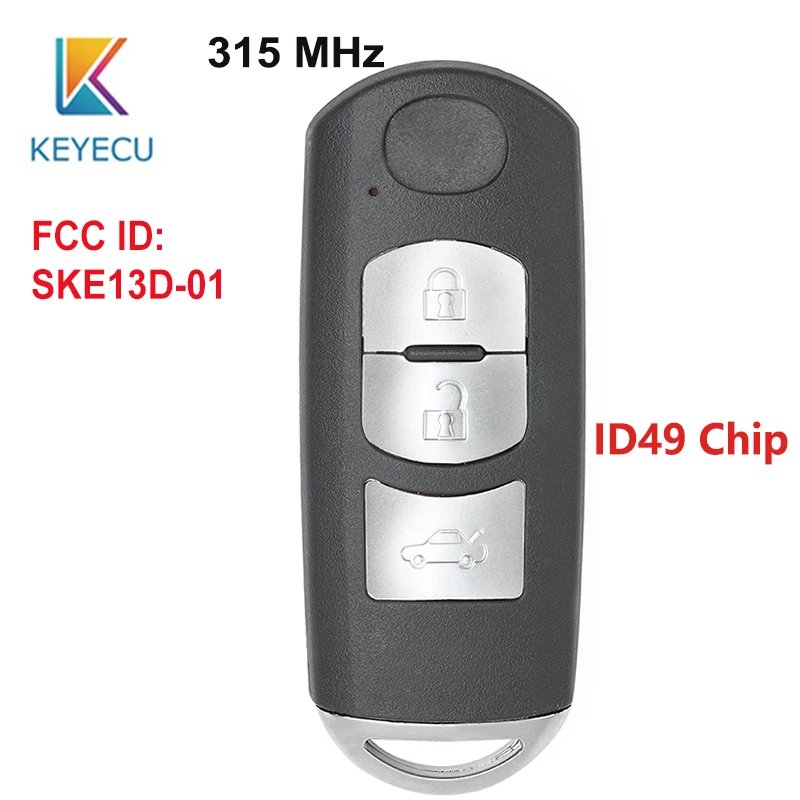 Запасной дистанционный ключ KEYECU с 3 кнопками FSK 315 МГц ID49 для детской модели SKE13D01 FCC