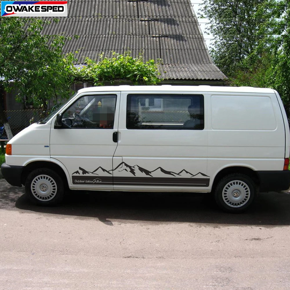 Двухсторонняя наклейка гор для VW Transporter Multivan T4 T5 T6 уличная версия Полоска