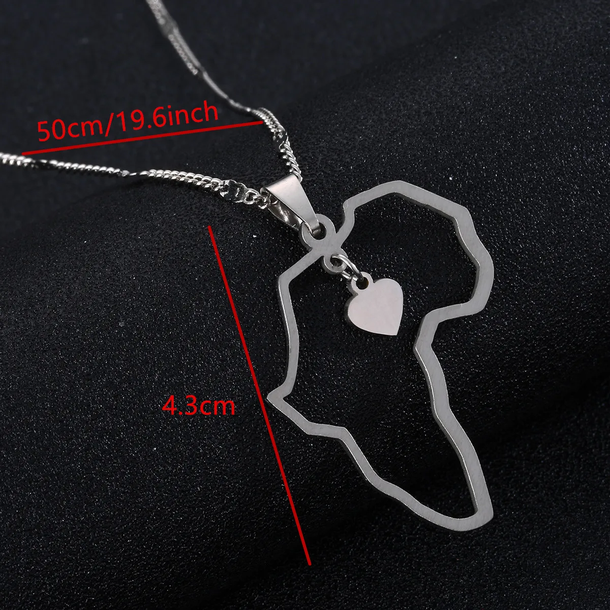 Из нержавеющей стали простой Африка ожерелья с картами милый кулон-сердце карта