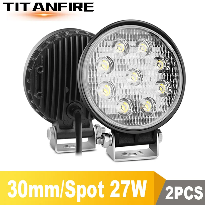 27W Spot 2Pcs TF30 4 дюйма 6 дюймов 18 Вт 27 Вт 48 Вт 64 Вт Светодиодный светильник бар рабочий светильник 4WD грузовик Трактор Лодка прицеп 4x4 внедорожник ATV 12 В 24 в наводнение/пятно внедорожника - Цвет: 27W Spot 2Pcs
