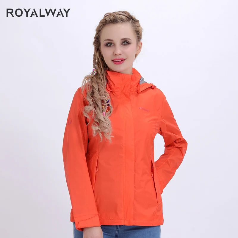 

Легкая ветровка ROYALWAY, женская, водонепроницаемая, походная, с капюшоном, для улицы, путешествий, RFCL1003G
