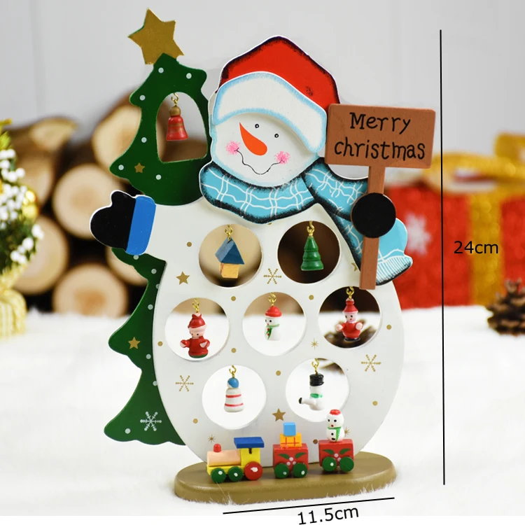235snowman Украшения для рождественской елки, подвесные деревянные фигурки, украшения в виде капель, рождественские принадлежности для детей, рождественский подарок, Natale Decorazioni - Цвет: 235snowman
