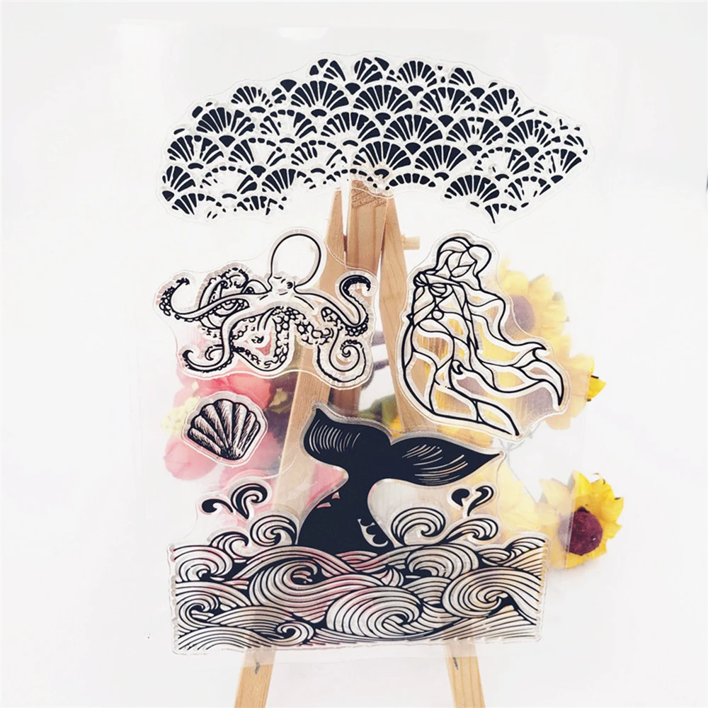 Сделай Сам морская богиня штамп прозрачный Штамп для DIY бумажные карточки