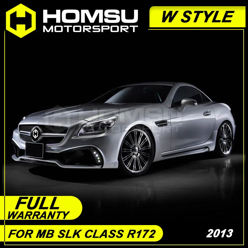 W style FRP Неокрашенный Комплект кузова автомобиля передний задний бампер боковые