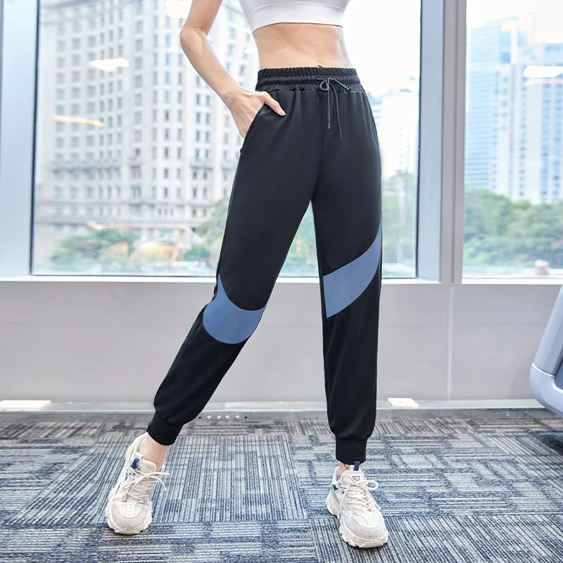 

Contrast Color Running Sports Pants Women Casual Loose Gym Workout Pantalones Summer Breathable Fitness Ropa Deportiva Mujer