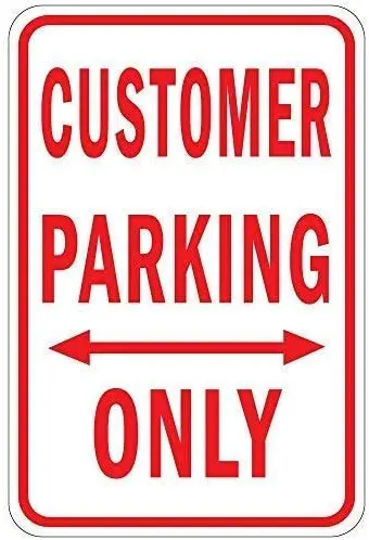 

Lilyanaen New Metal Sign Aluminum Sign Customer Parking Only W Double Arrow Sign for Outdoor & Indoor 12" x 8"