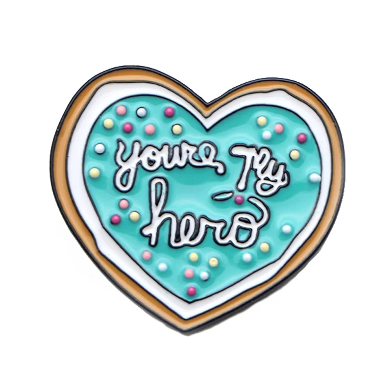 

LT321 You're My Hero Cookie Enamel Pin Movie Brooches Bag Lapel Pin Cartoon Holiday Badge Jewelry Gift for Kids Friends