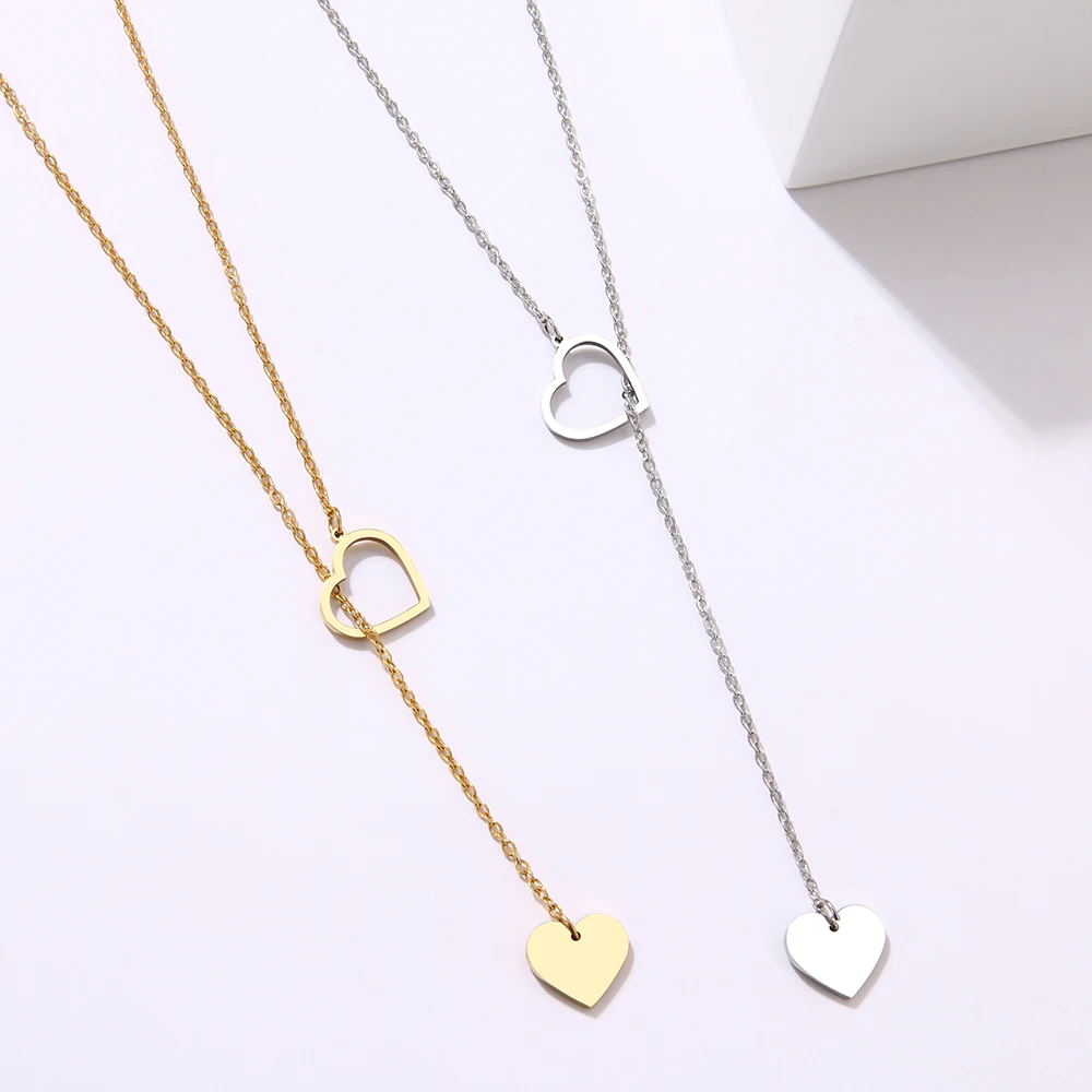 

Long Pendant Heart-Shaped Necklaces Chains Pendants For Women Simple Design Necklace Stylish Jewelry Party Gift wholesale