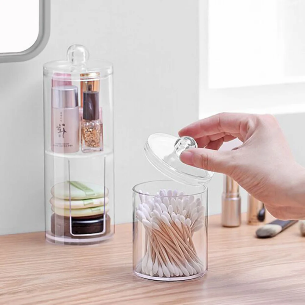 

Acrylic Makeup Organizer Cotton Swabs Qtip Container Cosmetic Makeup Cotton Pad Organizer Jewelry Storage Box Empty Organizer