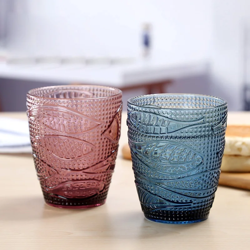 Новый год 4 шт красочные сок стекло рельеф молоко чашка кружка модные подарки на