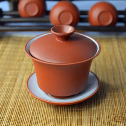 [Грандиозность] Красная Исин Zisha глина ручной работы Kungfu Gaiwan 100 мл китайский
