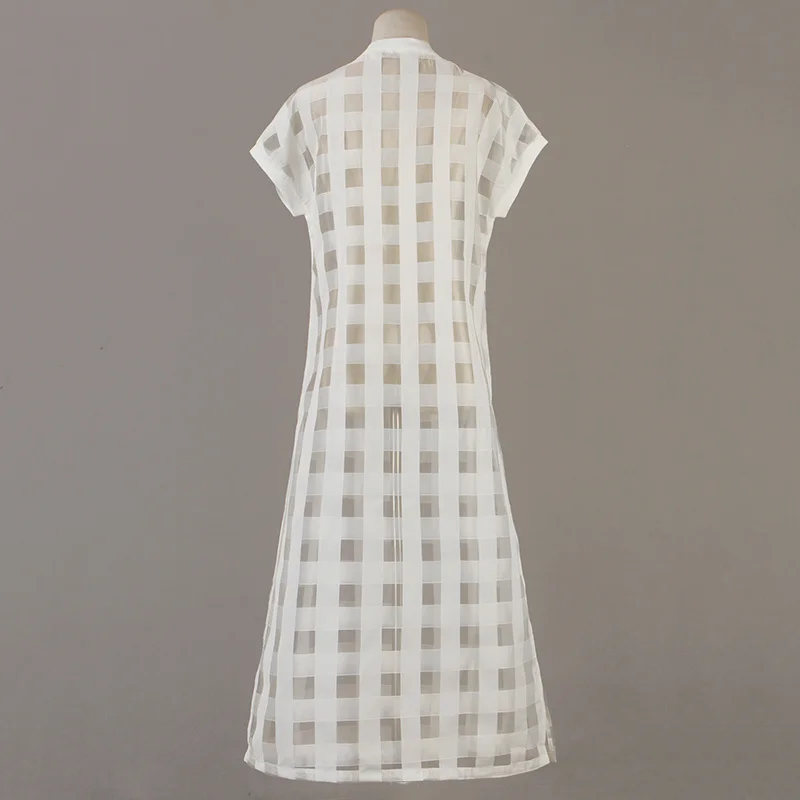 Женская Солнцезащитная одежда в стиле ретро клетчатая куртка средней длины из