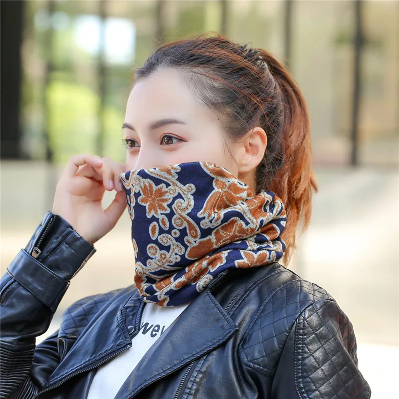 

[DINGDNSHOW] 2019 Beanies Hat Print Skullies Cap Cotton Winter Cap Bonnet Balaclava Chapeau Women