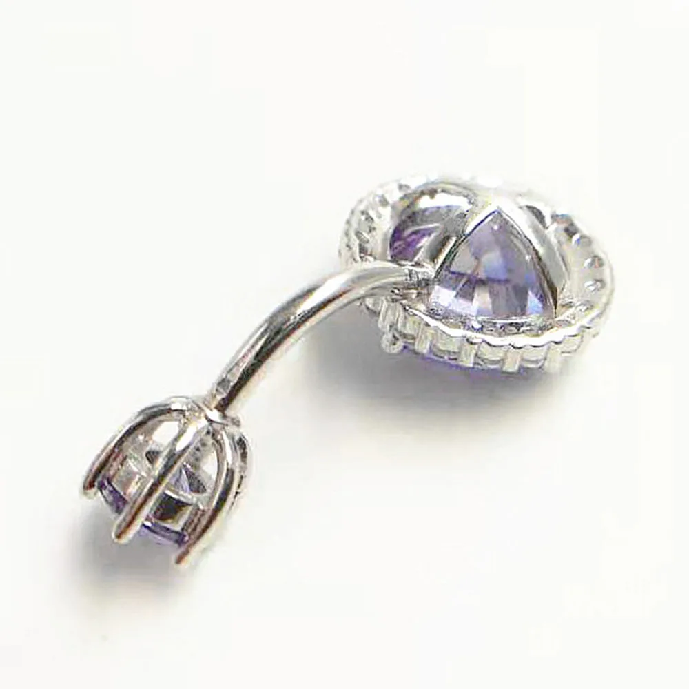 Пирсинг для живота из серебра 925 пробы с кристаллами ювелирные изделия тела ombligo