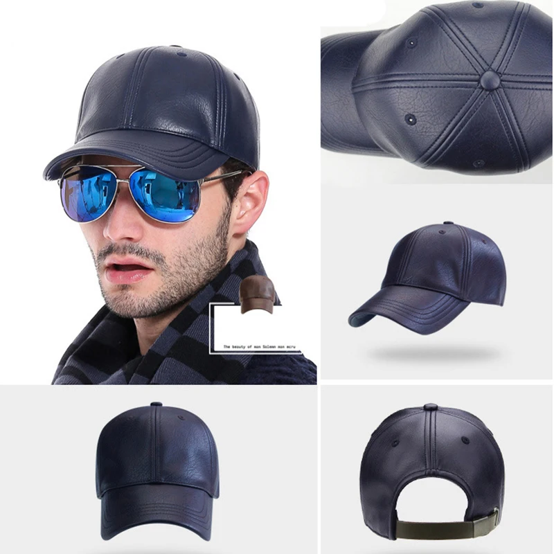 Мужская бейсболка из искусственной кожи RoxCober модная кепка шляпа бренда Bone casquette